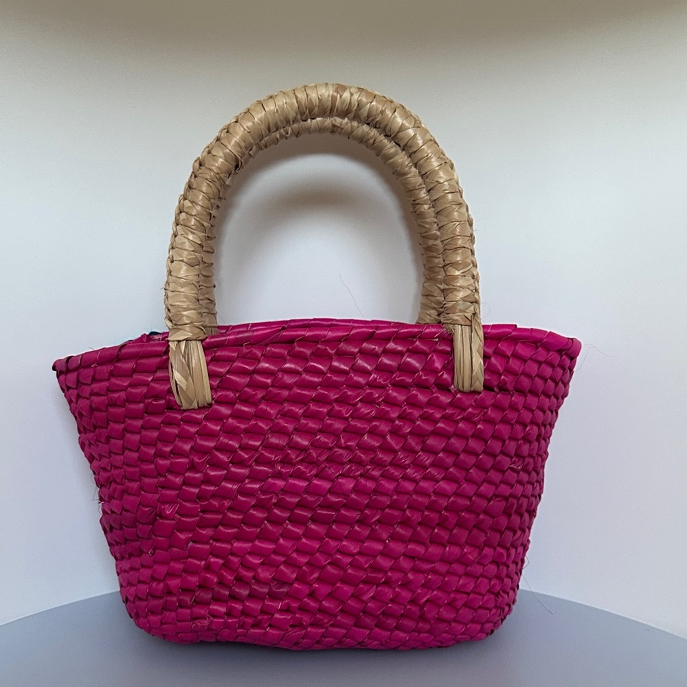 handmade Palm Floral Woven Tote Bag - Picture 4 of 6